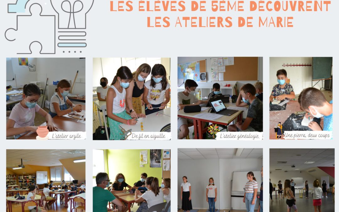 Les élèves de 5ème découvrent les ateliers de Marie