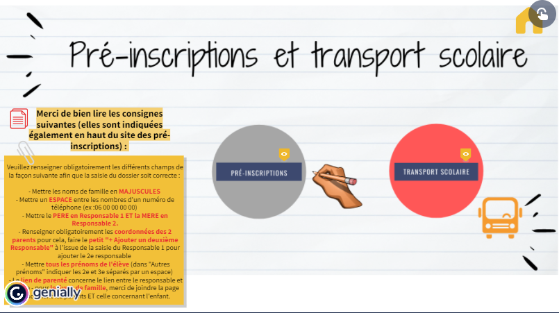 Les pré-inscriptions en ligne