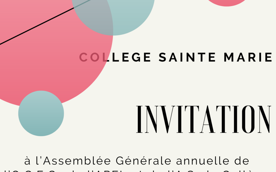 Invitation à l’assemblée générale de l’O.G.E.C., l’APEL et de l’A.S.