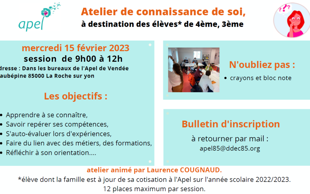 Atelier connaissance de soi